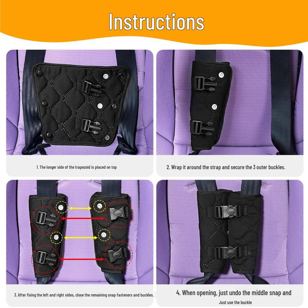 Portable Baby Car Seat and Stroller Strap Cover: Anti-Kick Shoulder Protector and Safety Belt.