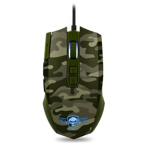 Souris - Spirit Of Gamer - Elite-M50 Army Edition - 8 boutons - Rétro-éclairage LED RGB - 4000 DPI