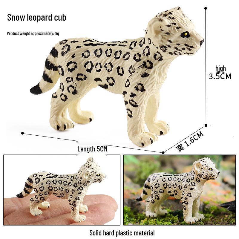 Wild Safari Animal Figurines: Giraffe, Elephant, Rhinoceros, Brown Bear, Tiger, Lion, Leopard, Hippopotamus - Solid Cognitive Toys