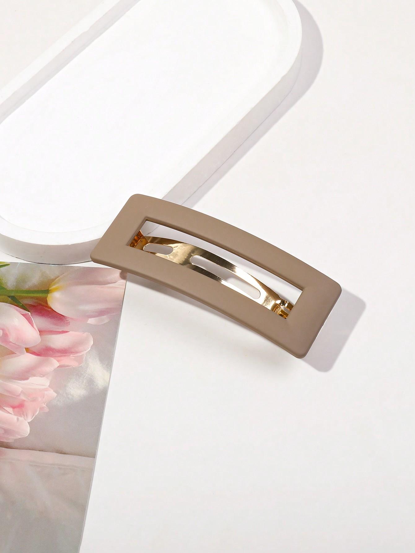 

1 шт., французская квадратная матовая выдолбленная пружинная заколка, одна заколка для волос для женщин с густыми тонкими волосами, зажим с сильной фиксацией