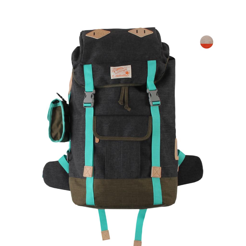 Second Corner 2C Camper Backpack 30L Outdoor Backpack + 2 Pouches Rockstar