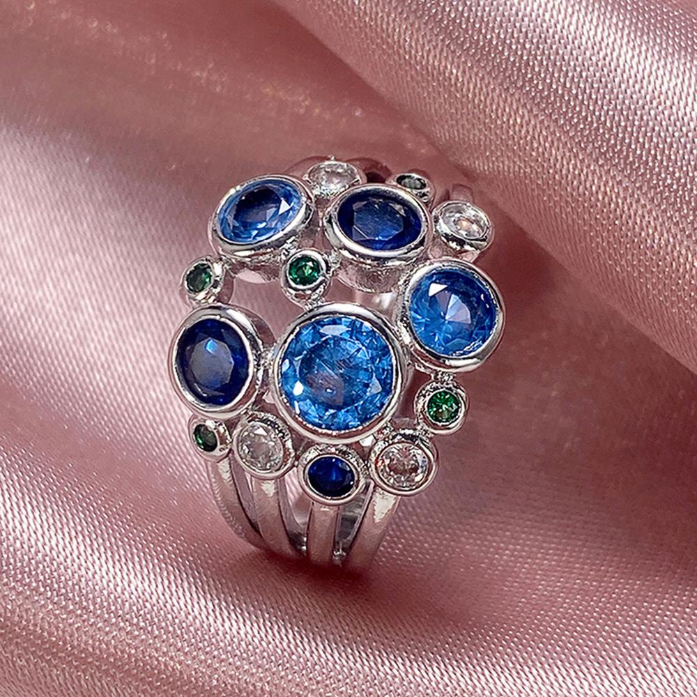 Stylish Colorful Crystal Finger Ring for Female Fashion Women's Accessories Delicate Design Gift Trendy Party Jewelry