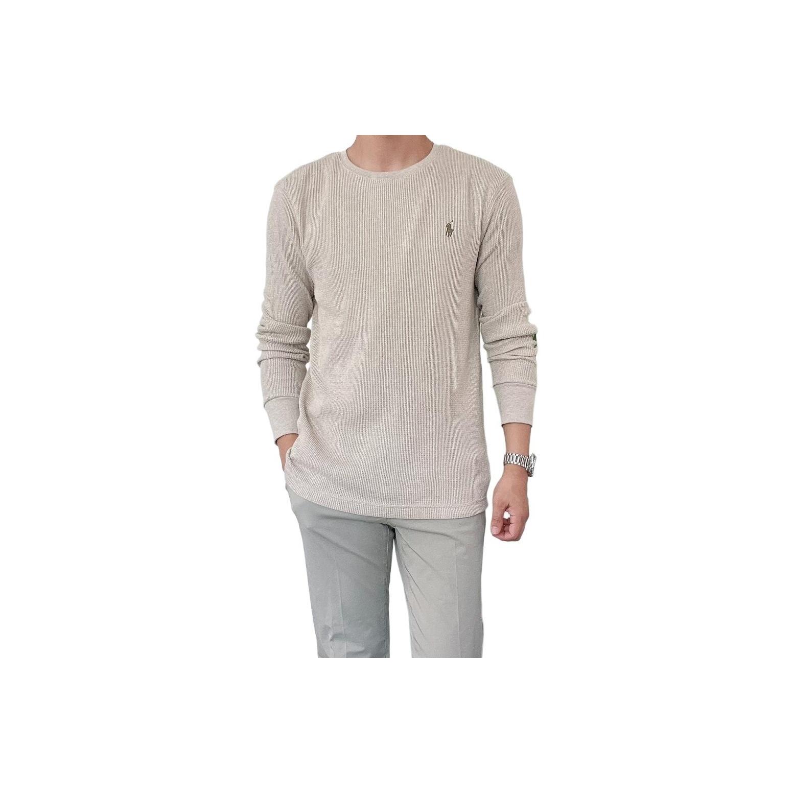 

Polo Ralph Lauren SS25 Waffle Crew Neck Long Sleeve T-Shirt Men Tops 710767967-012 XXL