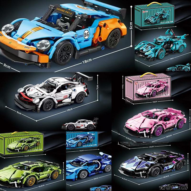 Teknik Yarış Spor Araba Model Yapı Taşları Şehir Mekanik Hız Aracı Süper Araba Tuğla Yapboz Oyuncaklar Çocuk Yetişkin Hediye