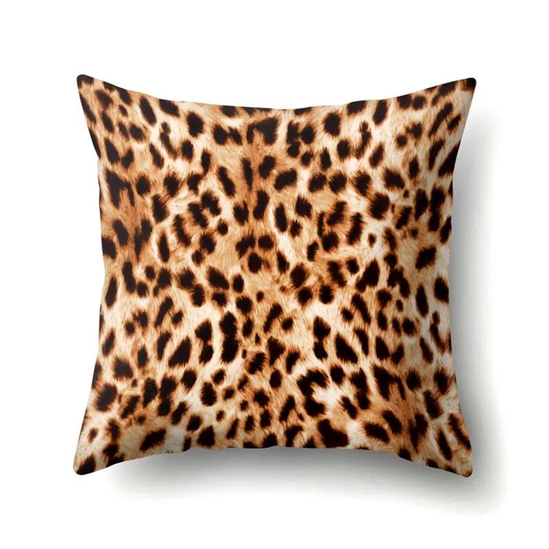 Pillow Throw Cover Home Decoration Living Room Sofa Seat Colorful Leopard Print Polyester Cushion
