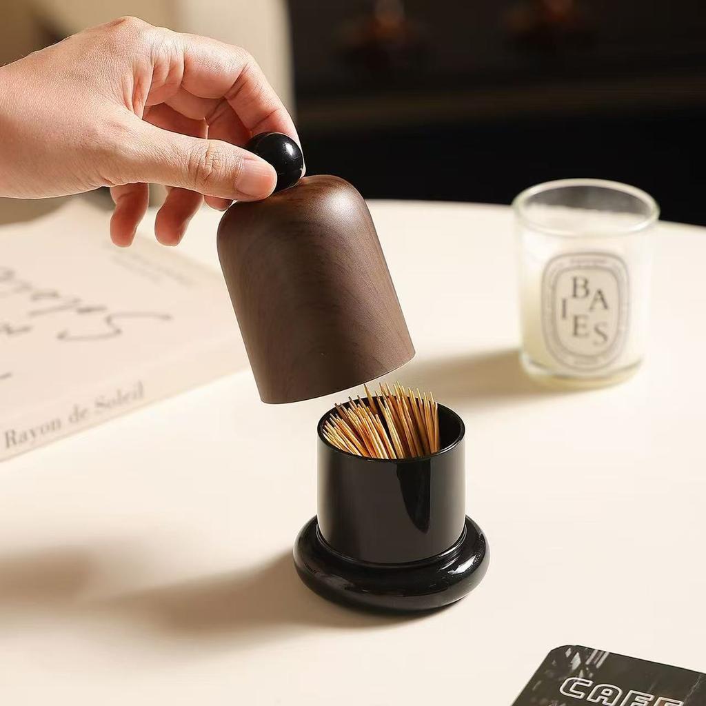 Porta stuzzicadenti in plastica texturizzata con cappuccio sferico | Ideale per soggiorno, cucina, viaggi e all'aperto, Regalo perfetto per Natale e Capodanno