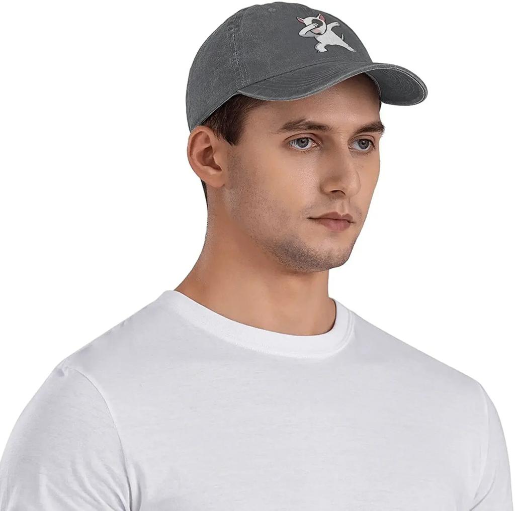 English Bull Terrier Baseball Caps Funny Unisex Soft Casquette Cap Fashion Denim Hat Vintage Adjustable Black