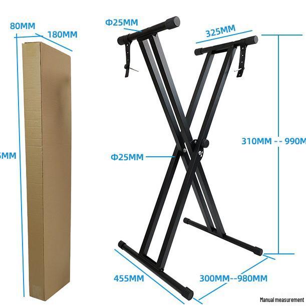Double Tube X-Shaped Universal Piano Stand - Adjustable Electronic Keyboard Accessory