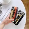N203 Oryginalne Retro Kaseta Magnetofonowa art Etui na Telefon dla iPhone 16 15 Pro Max 8 Samsung S24 S23 A54 A35 Redmi Note 13 12 Platerowana Ramka Szkło Hartowane Pokrowiec