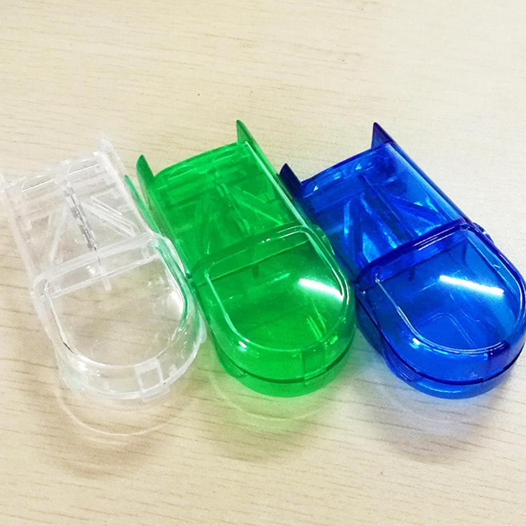 Small Pill Divider with Cutting Blade Travel Multiple Pill Dispenser Portable Medicine Tablet Pills Cutters for Seniors
