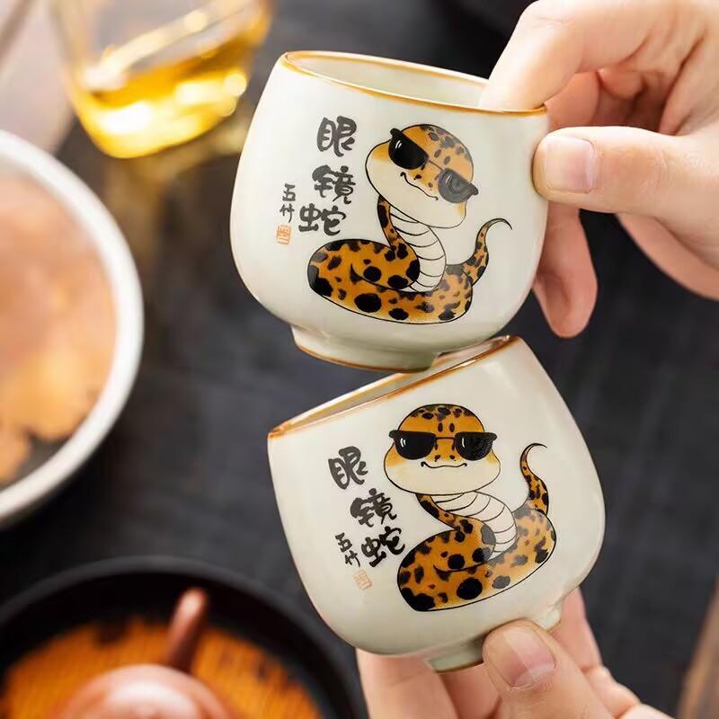 Ru Kiln Cobra Arhat Cup Household High-End Exquisite Master Cup Large-Capacity Tea Cup Tea Cup Drinking Tea Cup
