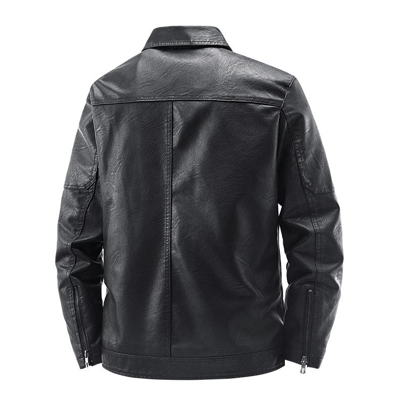 Men's leather jacket new business casual jacket men's autumn regular lapel comfortable large size top