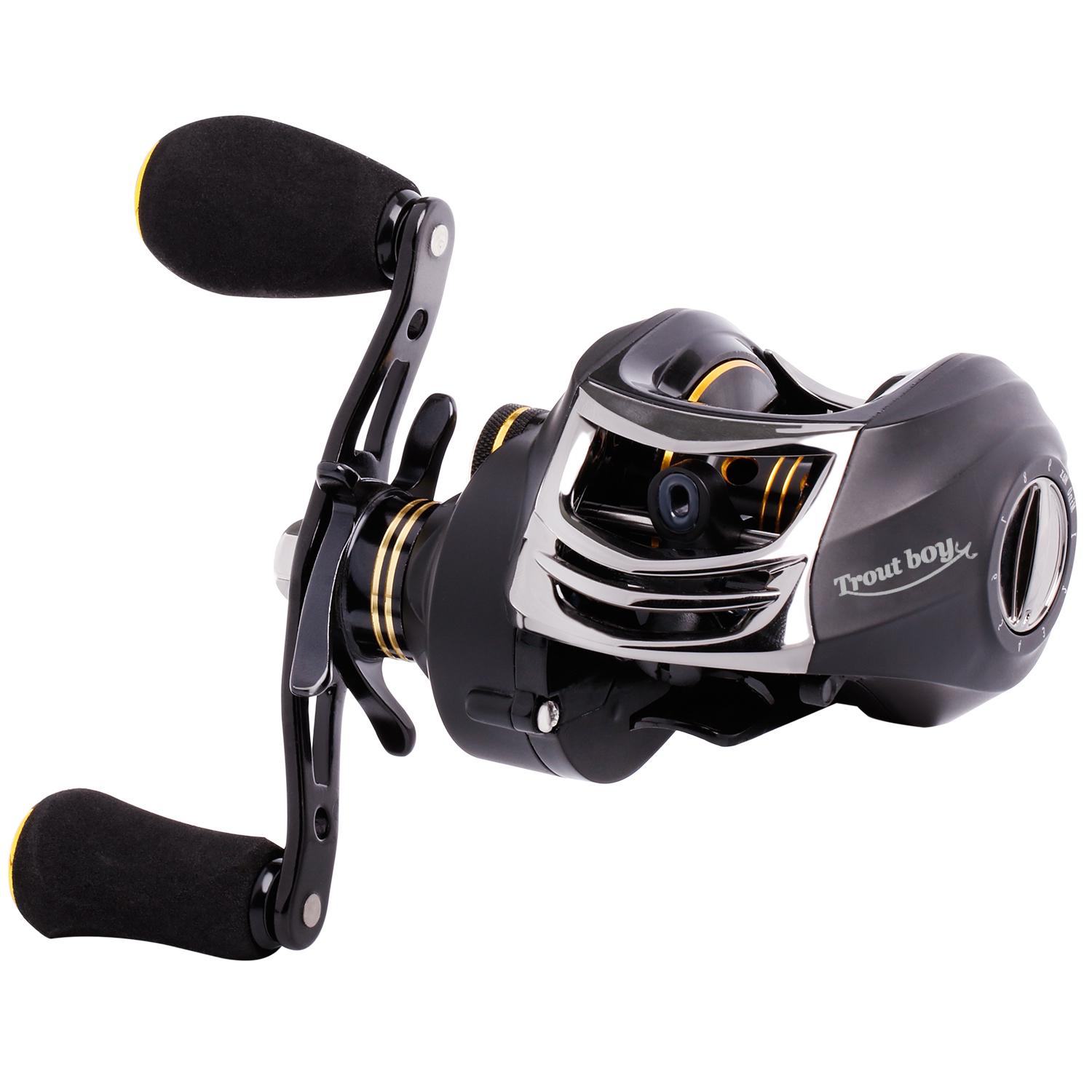 

Рыболовная катушка, алюминиевая катушка с ЧПУ, 11 + 1 BB, магнитные тормоза, катушка для приманки, рыболовные снасти right hand жёлтый