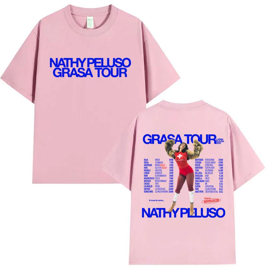 Nathy Peluso Grasa 2025 Tour Trendy Album Graphic T Shirt High Quality Tshirt Hipster Mens Women Cotton Summer Tshirt Fans Gift