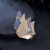 New High-end Exquisite Sailing Brooch Alloy Diamond-encrusted Fashionable and Elegant Blazer Accessories Pin Brooch Wholesale