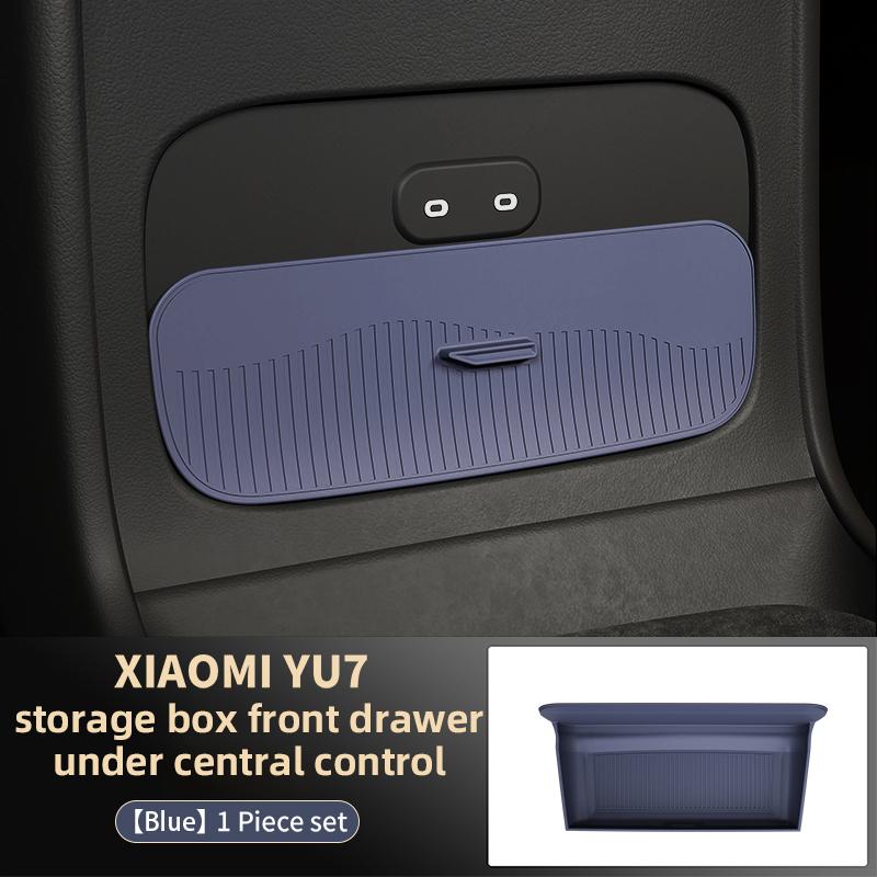 Custom Silicone Storage Box Cover For Xiaomi Yu7 2025 2026 Storage Box Center Hidden Box Sunglasses Holders Organizer Interior