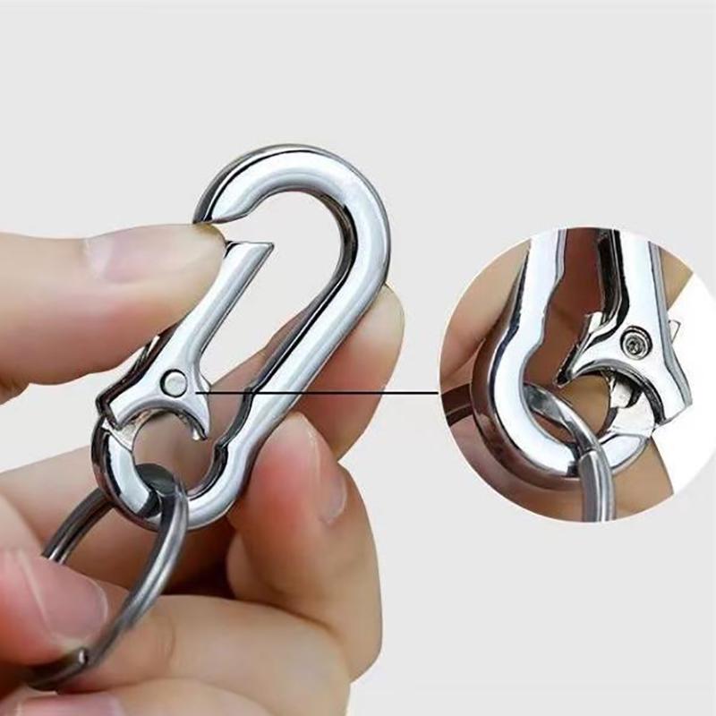 Men Stainless Steel Horseshoe Buckle Climbing Keychain Anti-Lost Buckle Hanging  Key Ring Car Decoration Gift