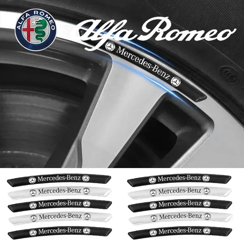 4Pcs Car Styling Wheel Rim Aluminum Logo Sticker Wheel Hub Decals For Mercedes benz A B R G Class AMG GLK GLA GLB W204 W251 W176 CS1