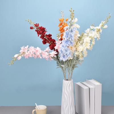 Simulated Hyacinth Silk Delphinium Flowers Realistic Texture Iron Wire Stems Fake Flower Wedding Bouquets Home Decor