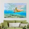 Green Sea Turtle Swims Underwater Wall Pictures Canvas Painting Ocean Marine Life Animal Posters Prints for Living Room Decor