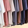 Women Casual Comfortable Summer Loose Fit Large Size Modal V Neck T Shirt Half Sleeve High Low Hem Top