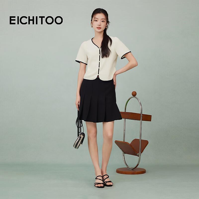 EICHITOO Color Block Loose Fit Short Sleeve Knit Top