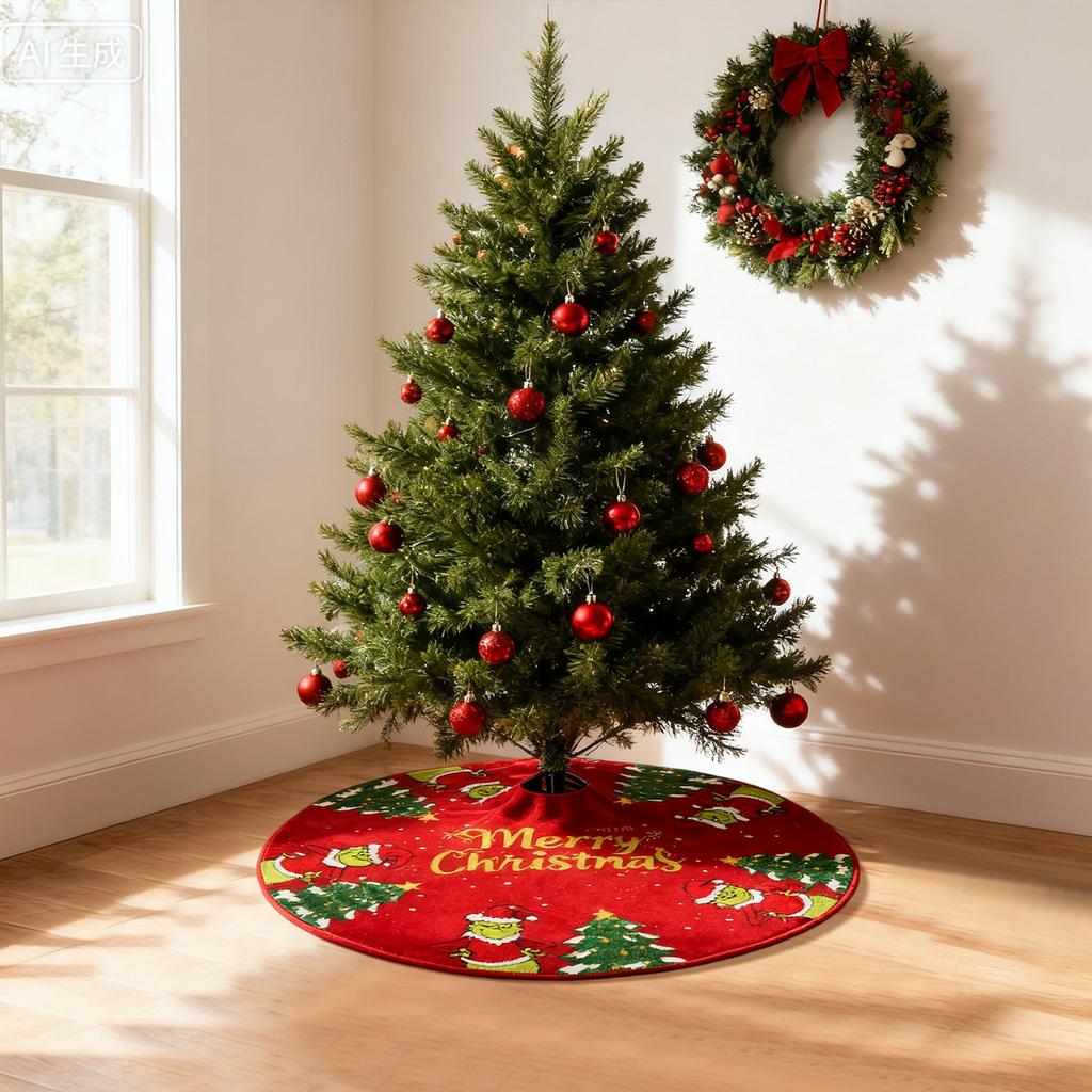 Christmas Tree Dress, Christmas Tree Bottom Decoration Dress, Snowflake Little Dwarf Short Plush Hotel Shopping Mall Tree Bottom Decoration Dress.