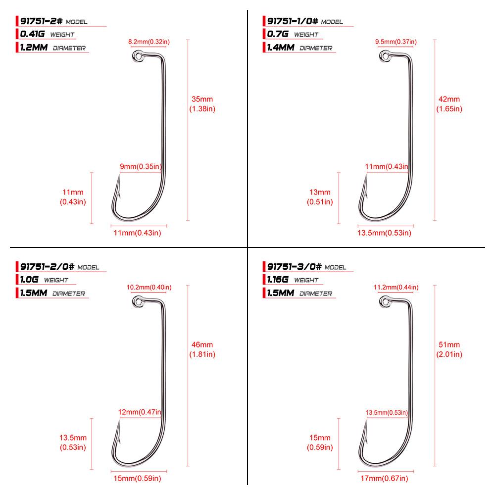 Proberos Fishing Gear Soft Insect Hook with Barb Hook 100 Pieces/pack of Loose High Carbon Steel