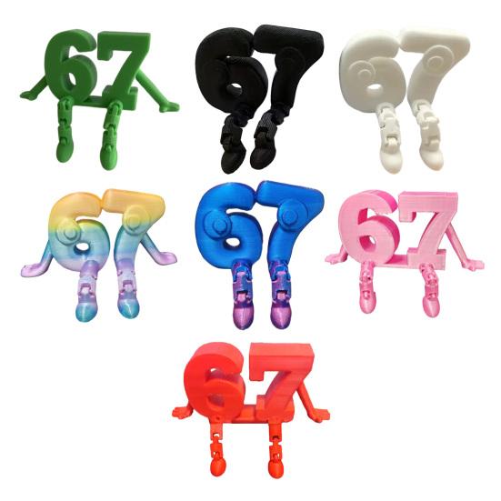 3D-gedruckte 67 Figur mit beweglichen Beinen, beweglichen Gelenken, Six Seven Fidget Toy, Cartoon-Zahl, Desktop-Dekoration, Ornament