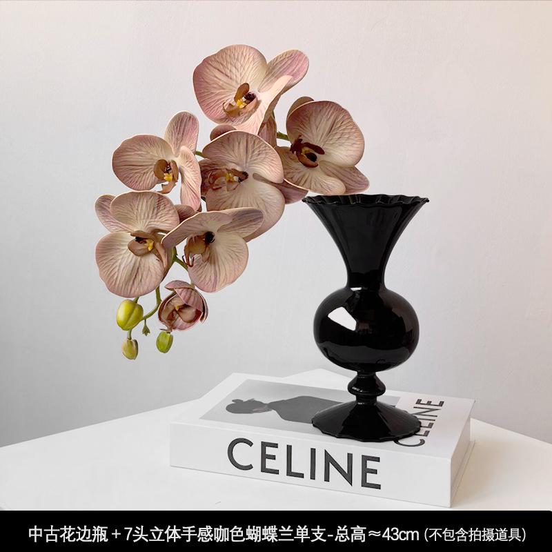 Light Luxury Phalaenopsis Artificial Floral Arrangement for Dining Table Decoration
