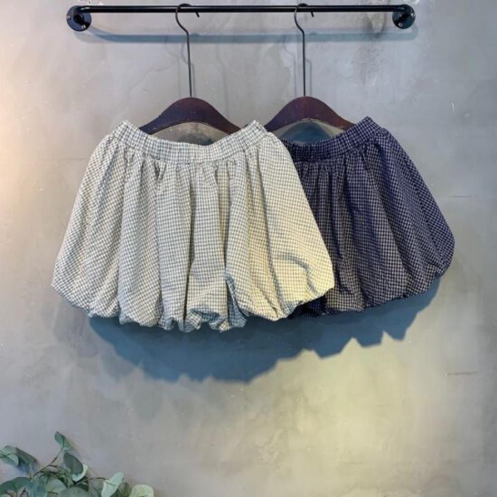 C S In The Room vIntage CheCk Balloon bandIng mIni Skirt 2Color