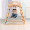 Indoor Wooden Climbing Frame with Slide & Swing for Kids