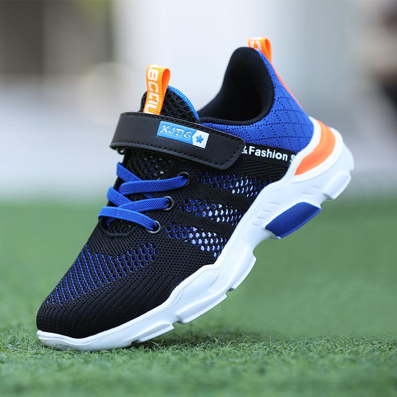Summer Popular Hollowed-out Children's Single-net Frame Shoes Medium and Large Children's Flying Weaving Catwalk Double-net Sports Shoes Boys' Shoes
