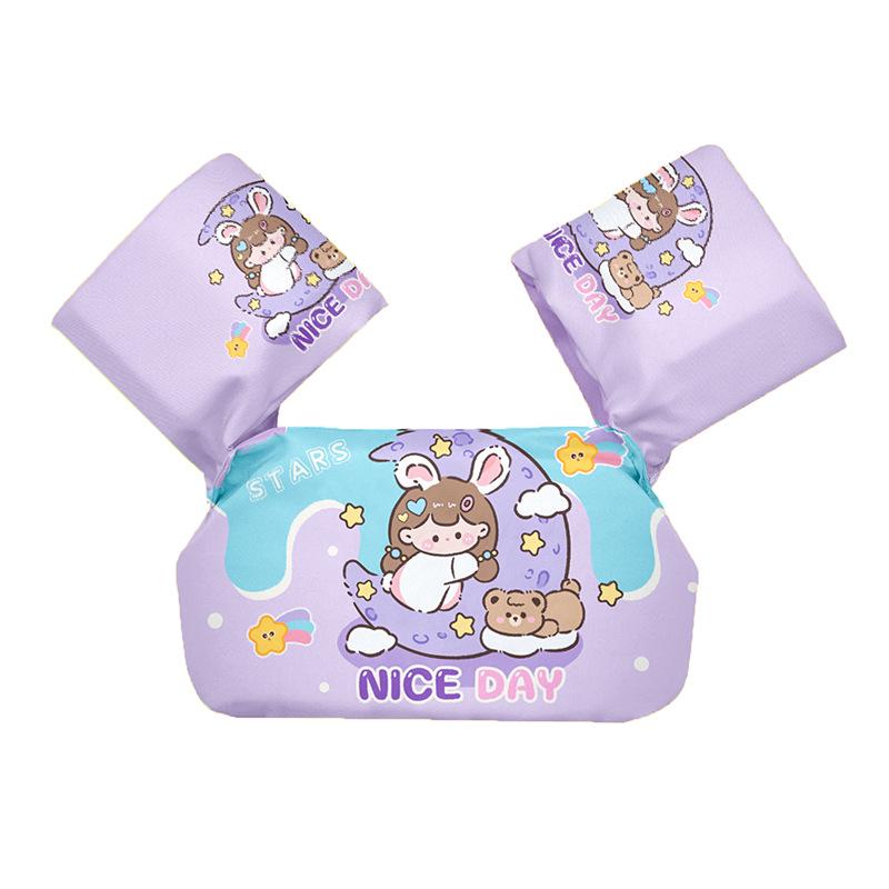 Kids' Cartoon Swim Armbands and Buoyancy Vest Set