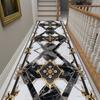 Luxury Black Gold Frame Home Long Corridor Carpet Non-slip Stairway Rug European Hotel Lobby Passageway Runner Customizable Mats