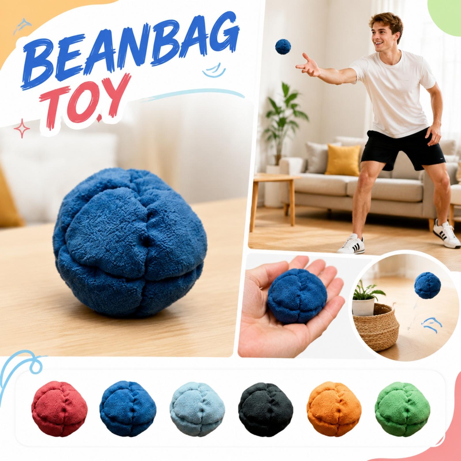 Stress Relief Sandbag Set of 6 Pieces Soft Fabric Construction Handheld Squeeze Ball for Relaxation and Focus Activities One Size