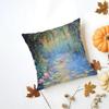 MMonet Water Lilies Cushion Cover Washable Linen Pillowcase Soft  for Daily Sofa Bed Home Room Decor