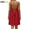 Rochie, Stil Relaxat European & American de Vacanță, Spate Decoltat Elegant, 2026 Vară Nouă Culoare Uni Bretele Subțiri Fluidă Linie A