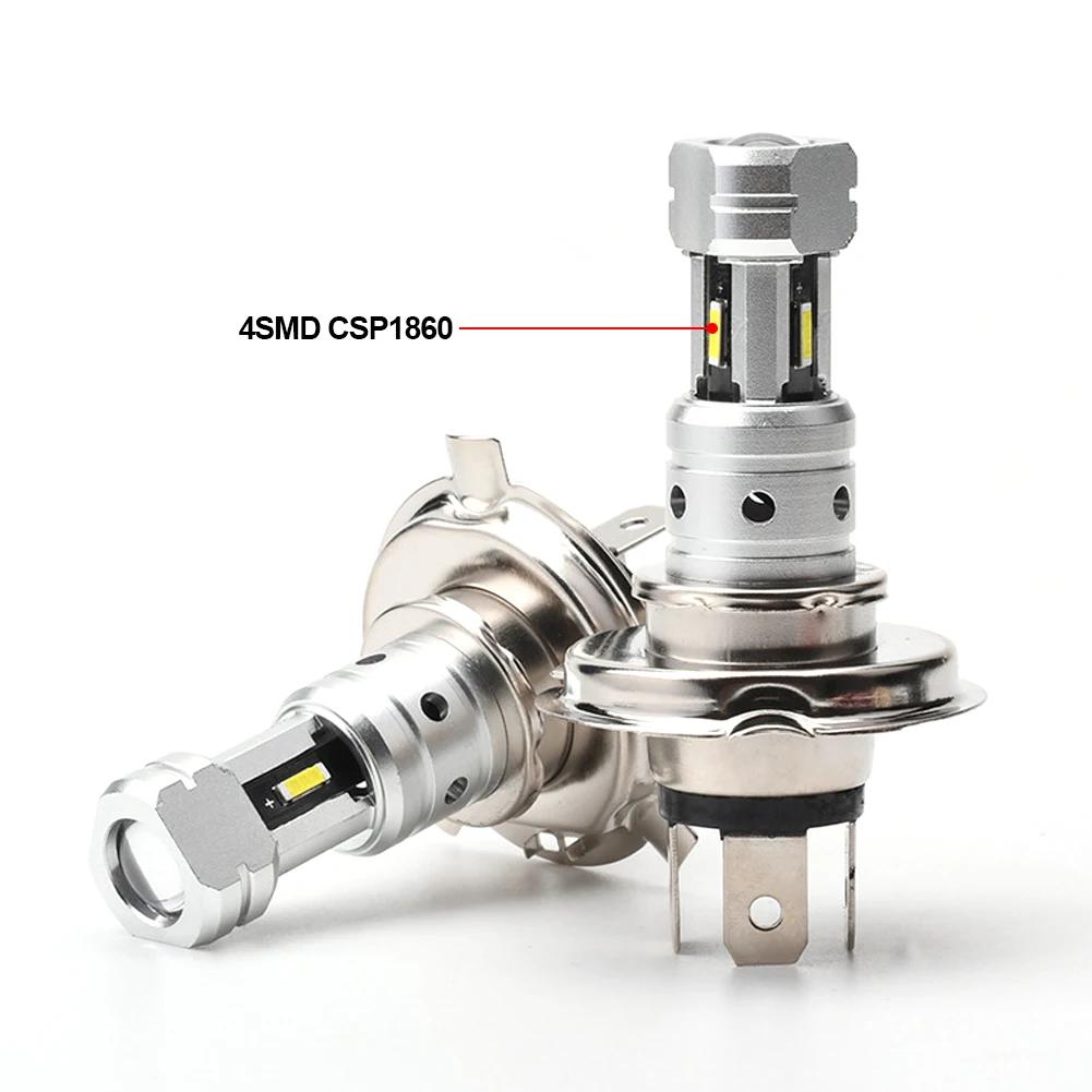 80W H4 LED Motorcycle Headlight 4SMD CSP1860 Scooter Headlamp Head Light DRL Hi Lo 4000Lm 6000K 12V 24V Motor Bike Headlight
