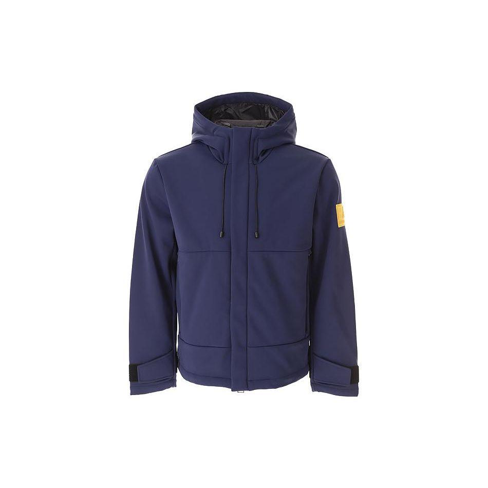 Emporio Armani EA7 FW23 Color Block Logo Hooded Drawstring Flight Jacket Men jackets Navy-Blue 6RPB24-PN8HZ-1554 XXL