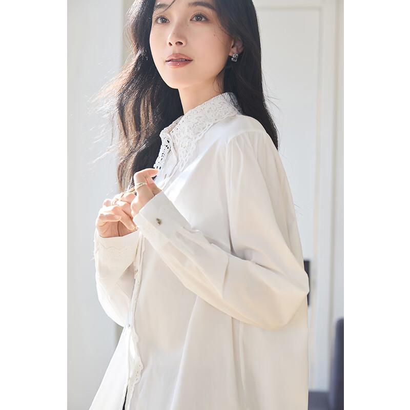 VICTORIA&VERA Women's Lace Long Sleeve Shirt