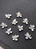 10pcs Flowers Nail Drills Rhinestones & Alloy Five-petal Flower Nail Art Decorations DIY Nail Charms Nail Gems Nail Supplies