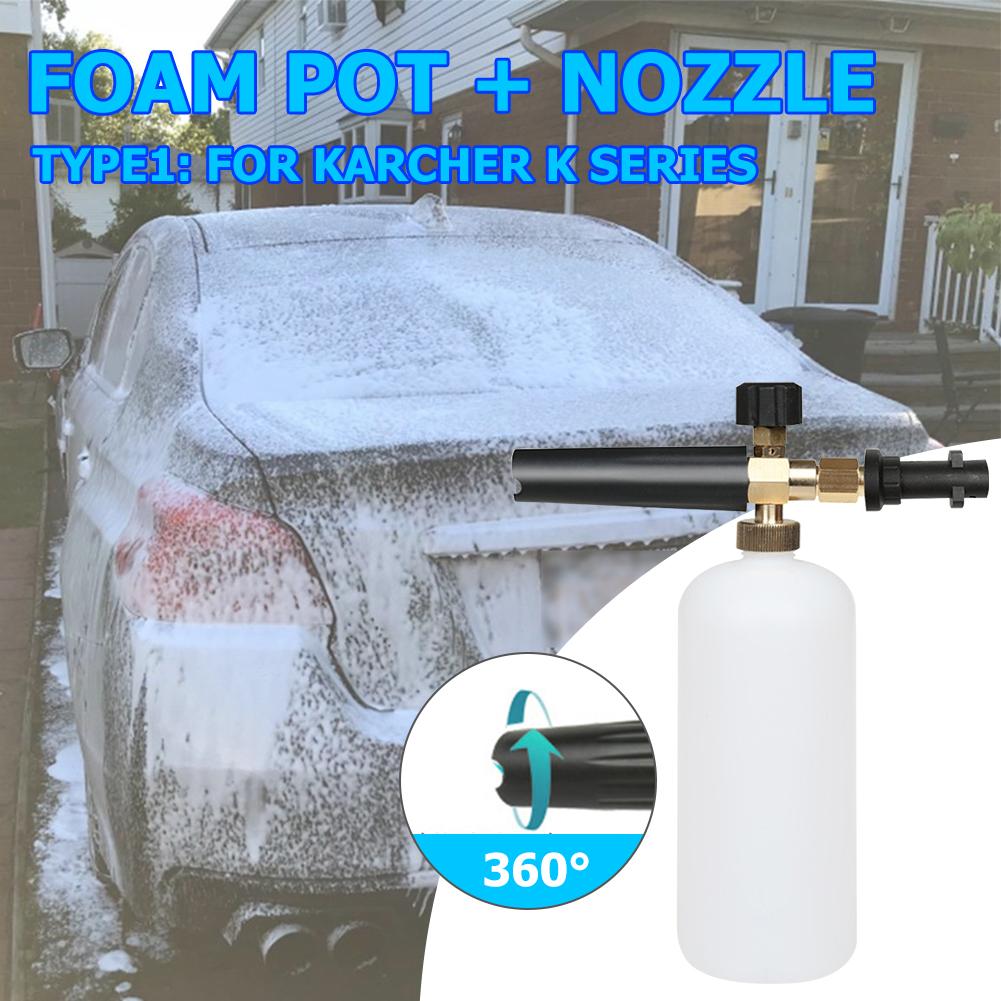 1L Plastic Foam Generator for Karcher &Lavor Car Wash Foam Tank Snow Foamer Lance Nozzle Garden Watering Washing Cleaning Tools