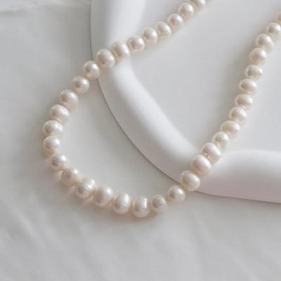 Dd01 925Silver 8mm Natural Freshwater Pearl Necklace