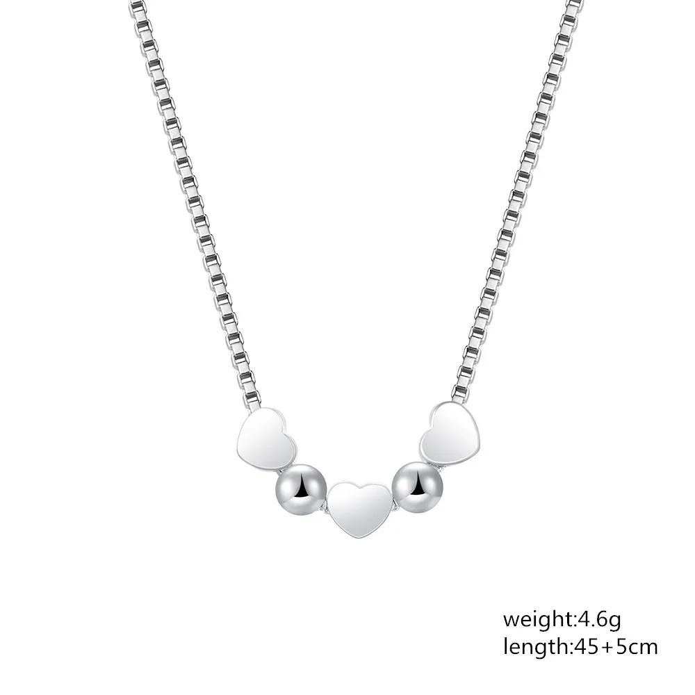 Charms wedding party silver Plated new lady bead women necklace jewelry fashion cute pendant LN019