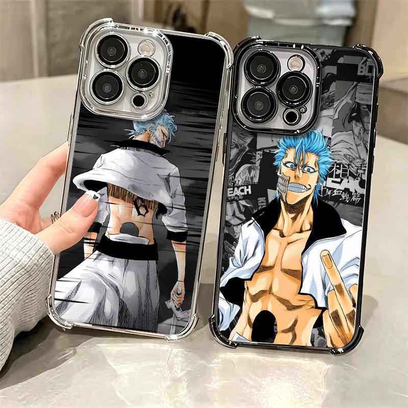 Bleach Grimmjow 6 Plating Phone Case For Iphone 16 17 Pro Max Air 16E 14 15 Plus 12 13 Mini Anti-Fall Airabag Cover