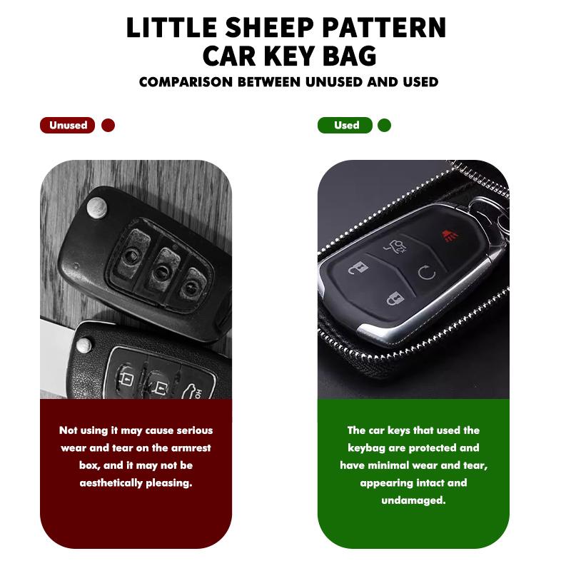 For Skoda Key Case Multifunctional Key Case Leather Keybag Zipper Keychain Wallet Rapid Octavia Derivative Enyaq-iV VisionS Yeti