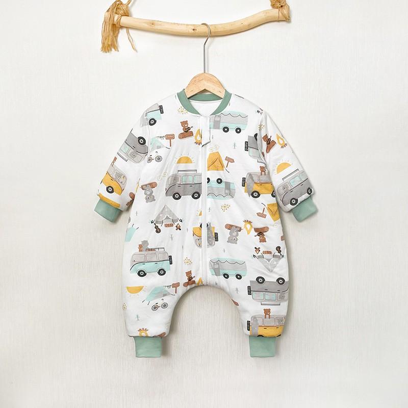 Thick Cotton Sleeping Bag Toddlers 1-3 Years Winter Warm Sleepwear 80-130cm Anti-Kick Belly Protection