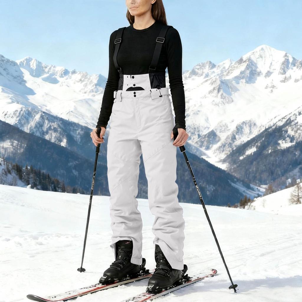 Ski Pants Women Insulated  Ski Bib Overalls Snowboarding Pants Adjustable Shoulder Strap Snowsuit