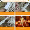 Life Size Posable Skeleton 36 Inches LED Light Up Halloween Skeleton, 3FT Full Body Props Plastic Human Bones with Movable Joints for Haunted